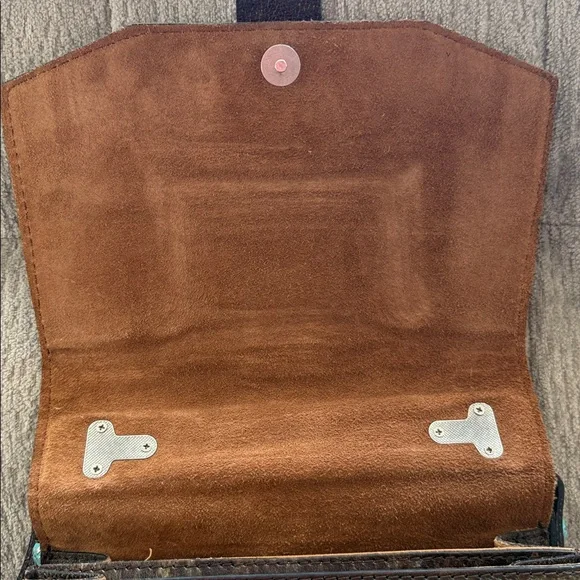 Patricia Nash Tooled Turquoise Stella Satchel Crossbody Purse - Picture 6 of 16